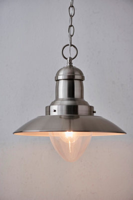 Anson Lighting Shelby Pendant Light Finished In Satin Nickel Plate And Clear Glass - image 1