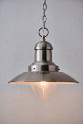 Anson Lighting Shelby Pendant Light Finished In Satin Nickel Plate And Clear Glass - thumbnail 1