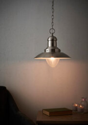 Anson Lighting Shelby Pendant Light Finished In Satin Nickel Plate And Clear Glass - thumbnail 2
