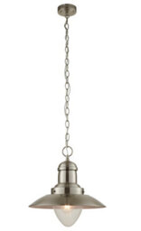 Anson Lighting Shelby Pendant Light Finished In Satin Nickel Plate And Clear Glass - thumbnail 3