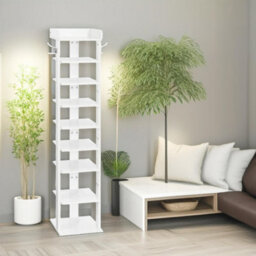 Rafaelo Mobilia 9 Tier Tall Shoe Rack Narrow White - thumbnail 1