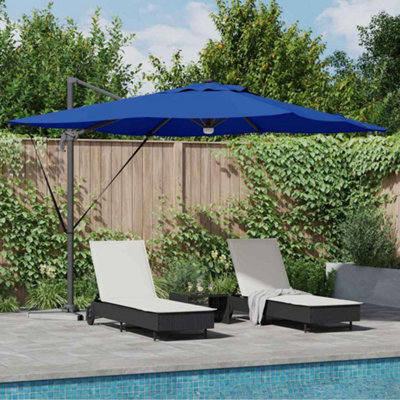 Berkfield Cantilever Roma Parasol With Leds Azure Blue 286X285X270 Cm Aluminium - image 1