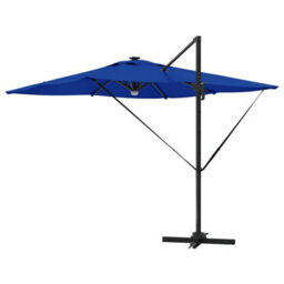 Berkfield Cantilever Roma Parasol With Leds Azure Blue 286X285X270 Cm Aluminium - thumbnail 7