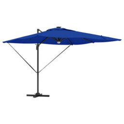 Berkfield Cantilever Roma Parasol With Leds Azure Blue 286X285X270 Cm Aluminium - thumbnail 2