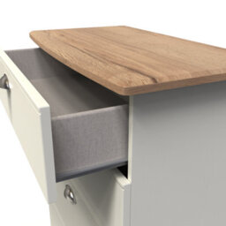 Albert 4 Drawer Deep Chest In Cream Ash & Oak (Ready Assembled) - thumbnail 5