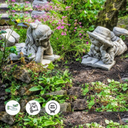 Large Reading Boy And Girl Garden Ornament - thumbnail 3