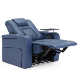 More4Homes Broadway Cinema Electric Recliner Chair Usb Charging Led Base With Tray (Blue) - thumbnail 4