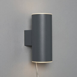 Litecraft Pack Of 2 Bao Black Led Solar Outdoor Wall Light - thumbnail 3