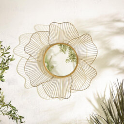 Furniturebox Uk Flora Gold Medium Round Flower Frame 80Cm Garden Mirror - thumbnail 3