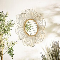 Furniturebox Uk Flora Gold Medium Round Flower Frame 80Cm Garden Mirror