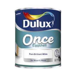 Dulux Once Pure Brilliant White Eggshell Metal & Wood Paint, 750Ml - thumbnail 2