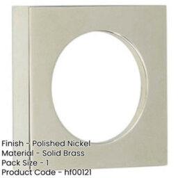 Loops Modern Polished Nickel Square Outer Rose For Escutcheon - Solid Brass Key Hole Cover - thumbnail 2