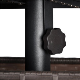 Yaheetech Black Outdoor Wicker Side Table With Patio Umbrella Hole - thumbnail 7
