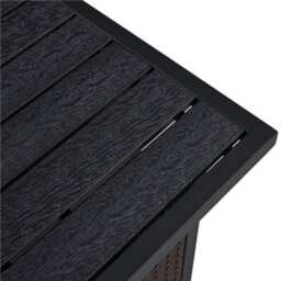 Yaheetech Black Outdoor Wicker Side Table With Patio Umbrella Hole - thumbnail 8