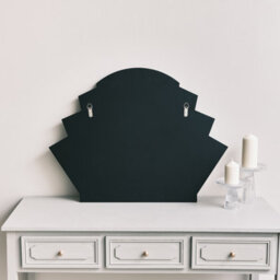 Melody Maison Black Glass Art Deco Arch Fan Wall Mirror 80Cm X 60Cm - thumbnail 6