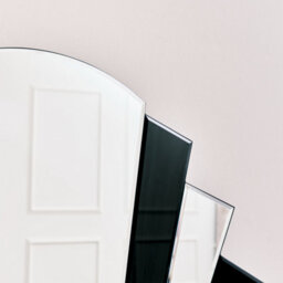 Melody Maison Black Glass Art Deco Arch Fan Wall Mirror 80Cm X 60Cm - thumbnail 5