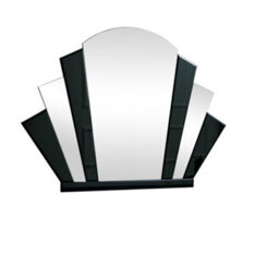 Melody Maison Black Glass Art Deco Arch Fan Wall Mirror 80Cm X 60Cm - thumbnail 7