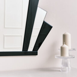 Melody Maison Black Glass Art Deco Arch Fan Wall Mirror 80Cm X 60Cm - thumbnail 4