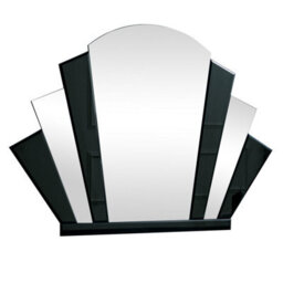 Melody Maison Black Glass Art Deco Arch Fan Wall Mirror 80Cm X 60Cm - thumbnail 8