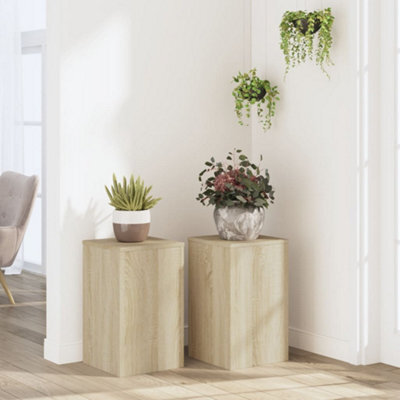 Walplus Plant Stands 2 Pcs Sonoma Oak 30X30X50 Cm Engineered Wood - image 1