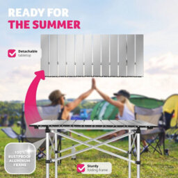 Tectake 1 Aluminum Folding Camping Table With Carrying Case, 70X70X70 Cm  - Grey - thumbnail 3
