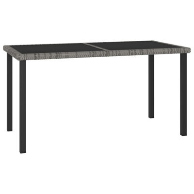 Vidaxl Garden Dining Table Grey 140X70X73 Cm Poly Rattan - image 1