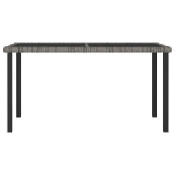 Vidaxl Garden Dining Table Grey 140X70X73 Cm Poly Rattan - thumbnail 2