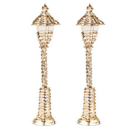 Urbn-Living Urbnliving 90Cm Tall 2 Pcs Gold Lamp Post 300 Led Fairy Lights Indoor Outdoor Xmas Lantern Decoration
