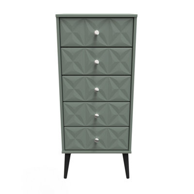 Toledo 5 Drawer Tallboy In Reed Green (Ready Assembled) - image 1