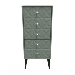 Toledo 5 Drawer Tallboy In Reed Green (Ready Assembled) - thumbnail 1