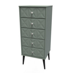 Toledo 5 Drawer Tallboy In Reed Green (Ready Assembled) - thumbnail 3