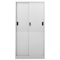Vidaxl Office Cabinet With Sliding Door Light Grey 90X40X180 Cm Steel - thumbnail 4