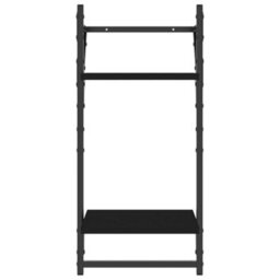 Berkfield 2-Tier Wall Shelves With Bars 2 Pcs Black 30X25X65 Cm - thumbnail 5
