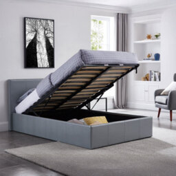Luna 4Ft6 Double Grey Ottoman Storage Bed With Gas Lift & 20Cm Thick Memory Foam Mattress - L: 203Cm X W: 153Cm X H: 88.5Cm - thumbnail 2