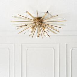 Luminosa Lighting Luminosa Salerno 4 Light Ceiling Flush Antique Brass Plate With Champagne Glass - thumbnail 2