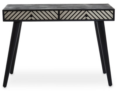 Premier Housewares Interiors By Premier Black And White Two Drawer Console Table, Mid Century Modern Wooden Console With Storage - image 1