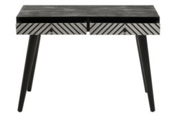 Premier Housewares Interiors By Premier Black And White Two Drawer Console Table, Mid Century Modern Wooden Console With Storage - thumbnail 2