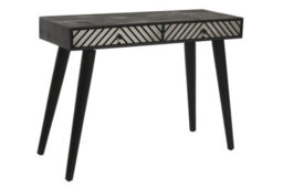 Premier Housewares Interiors By Premier Black And White Two Drawer Console Table, Mid Century Modern Wooden Console With Storage - thumbnail 4
