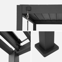 Sweeek - Louvered Pergola 4X3M And 3M Vertical Adjustable Louver Panel Anthracite - Triomphe - thumbnail 7
