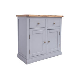Cabinet Bits Rocca Grey 2 Drawer 2 Door Sideboard Brass Knob - thumbnail 1