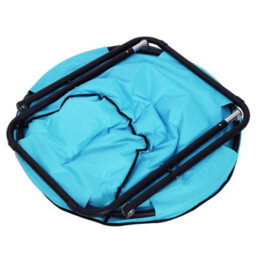 Outsunny Folding Saucer Moon Chair Oversized Padded Seat Round Oxford Blue - thumbnail 9