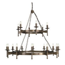 Elegant 18 Bulb Old Bronze Chandelier Pendant Light With Led E14 Bulbs