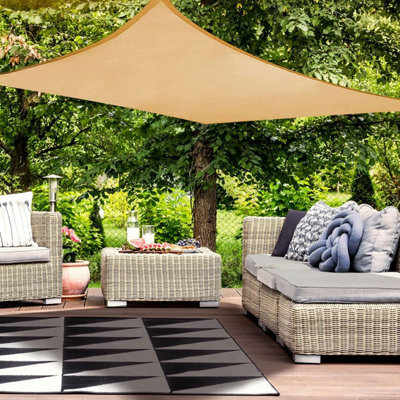 Beige 2X3M Rectangular Shade Sail Waterproof Uv Resistant - image 1