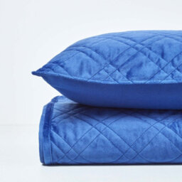 Homescapes Luxury Navy Blue Quilted Velvet Bedspread Geometric Pattern 'paragon Diamond' Throw, 200 X 200 Cm - thumbnail 4