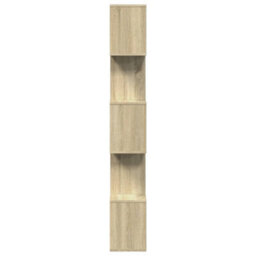 Berkfield Room Divider Bookcase 5-Tier Sonoma Oak 70X24X161 Cm Engineered Wood - thumbnail 6