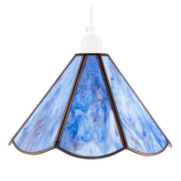 Happy Homewares Classic Lavender Purple Tiffany Glass Easy Fit Pendant Lighting Shade - thumbnail 8