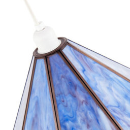 Happy Homewares Classic Lavender Purple Tiffany Glass Easy Fit Pendant Lighting Shade - thumbnail 3