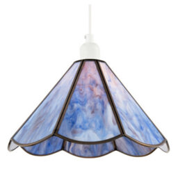 Happy Homewares Classic Lavender Purple Tiffany Glass Easy Fit Pendant Lighting Shade - thumbnail 2