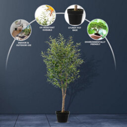 6Ft Artificial Olive Tree 180Cm Tall Faux Olive Plants - thumbnail 3
