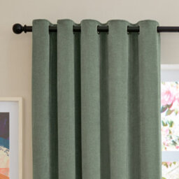 furn. Furn Soft Chenille Blackout Eyelet Curtain Pair, Green, (W) 229 X (D) 137Cm - thumbnail 6